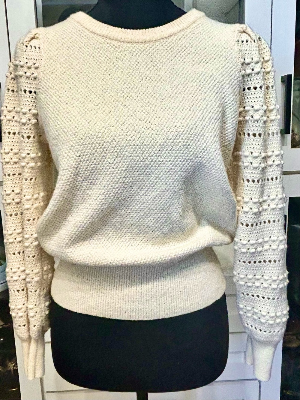 Madewell - Bobble-Sleeve Pullover Lightweight Wool Blend Sweater Size, Small - Picture 3 of 6